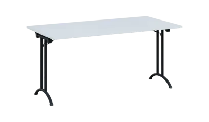 SLA 160 lak skládací jednací stůl 1600x800, deska 25 mm, podnož černý lak, deska bílá